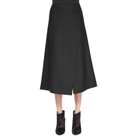 Theory Anneal Stretch Wool Wrap Skirt Skirts Wrap Skirt Calf Length