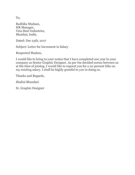 Salary Increase Template Letter