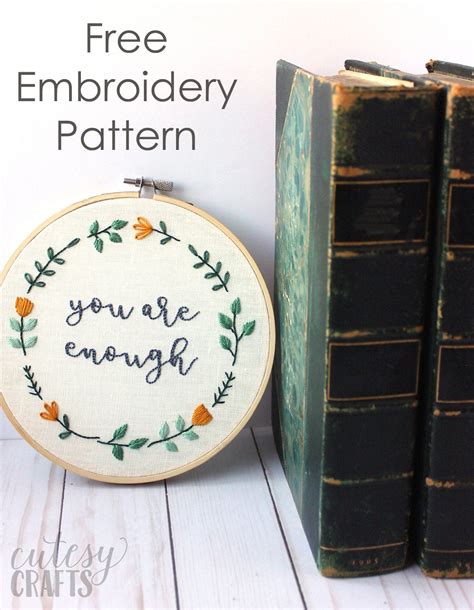 Please enjoy these quotes about embroidery and friendship from my collection of friendship quotes. You are Enough; Free Hand Embroidery Pattern | The Polka Dot Chair