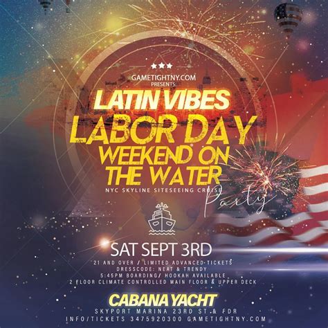Labor Day Weekend Latin Vibes Nyc Cabana Yacht Party Cruise 2022 Skyport Marina Cabana New