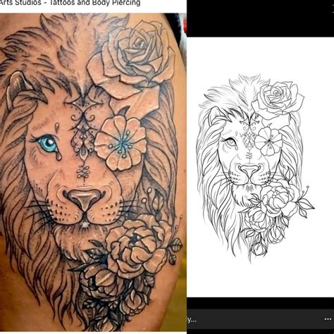 Lion Tattoo Thigh Thigh Tattoo Animal Tattoo Lion Tattoo