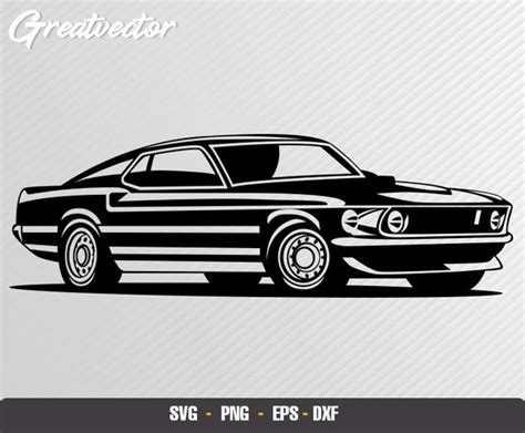 Mustang Mach One 1969 L Eps Svg Png Dxf L Vector Art Etsy Uk