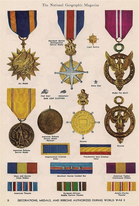 Decorations Medals And Ribbons Authorized During World War Ii Military