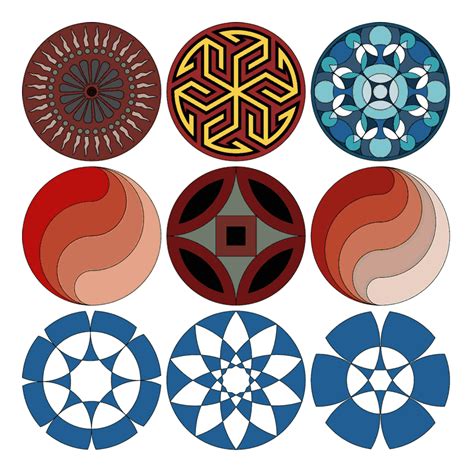 Collection Of Simple Round Geometric Patterns Craftsmanspace