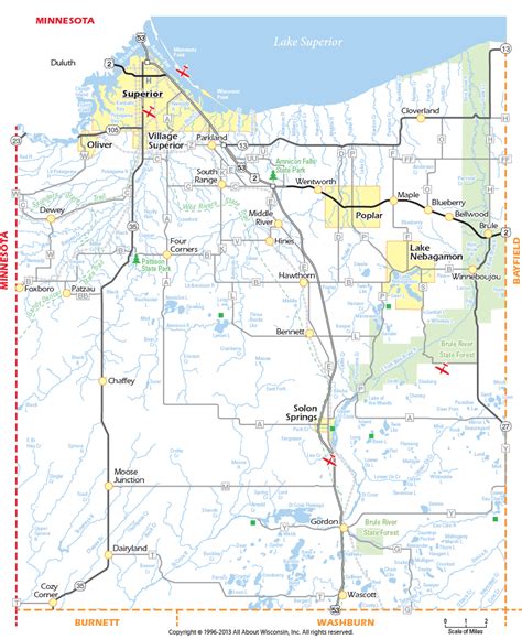 Douglas County Wisconsin Map
