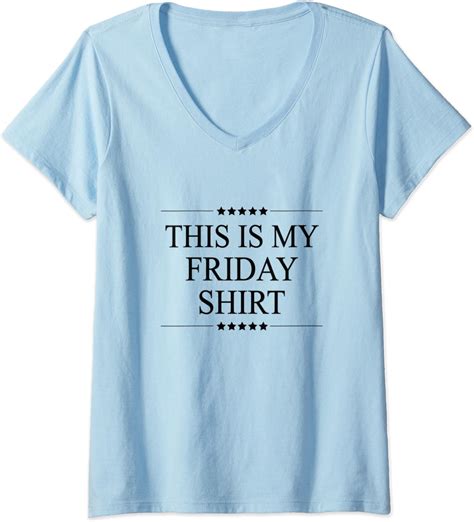 Womens This Is My Friday Shirt Funny Graphic V Neck T