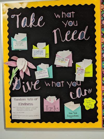 A Bulletin Board That Has Been Decorated With Notes And Post It Notes