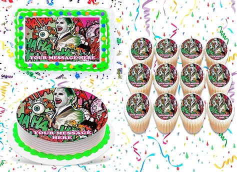 Joker Cake Topper Edible Image Personalized Cupcakes