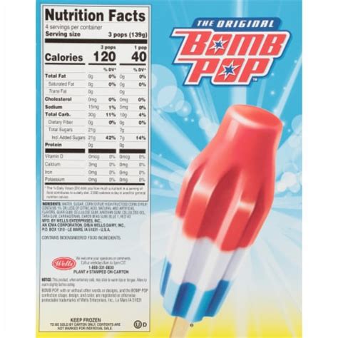 Bomb Pop® Original Cherry Lime And Blue Raspberry Flavor Ice Pops 12 Pack