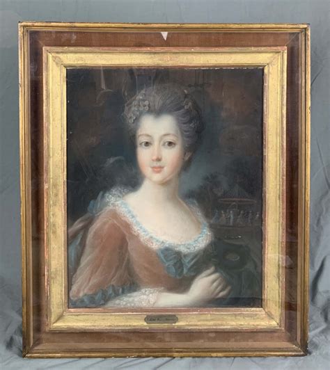 Large 18th Century Pastel Drawing Portrait Beautiful Noble