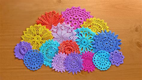 Colorful Crochet Doilies 16 Hand Dyed Vintage Doilies 2 To 5