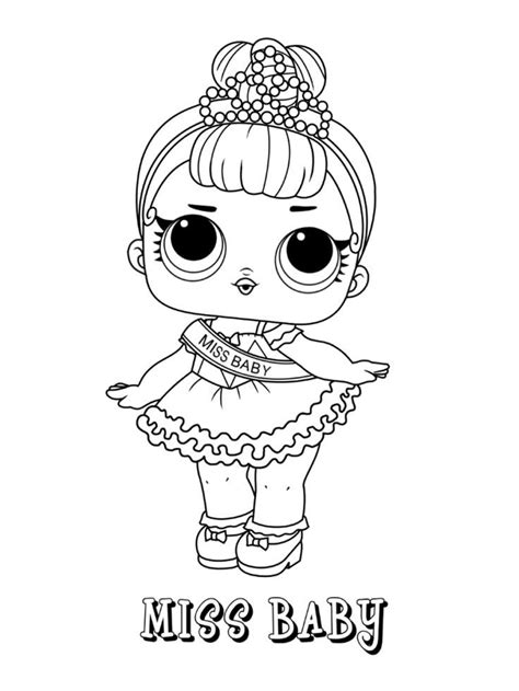 Lol Surprise Dolls Coloring Page Series 1 Miss Baby Coloring Pages