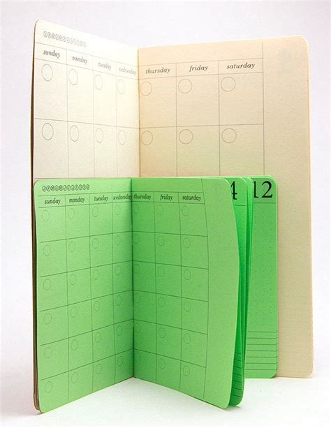 Travelers Notebook Insert Day Per Page Calendar Yellow Paper House