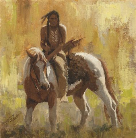 Western Native American Fine Art By Jason Tako Oil Painting