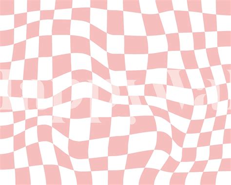 Pink Retro Groovy Checkered Wallpaper Happywall