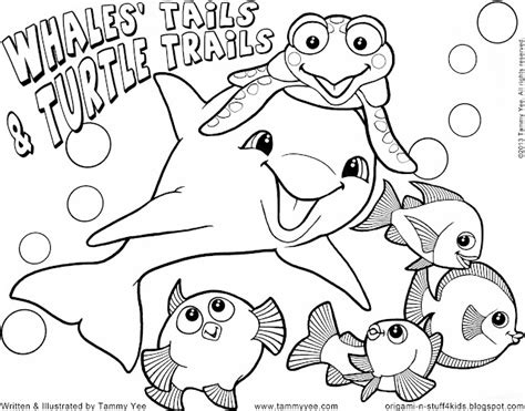 Origami N Stuff 4 Kids Coloring For Kids Whales Tails And Turtle Trails