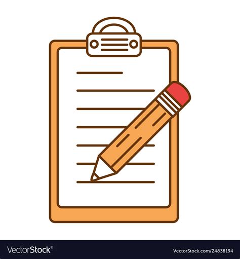Pencil Write In Clipboard Royalty Free Vector Image