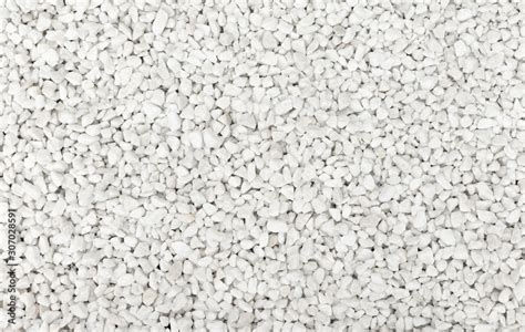Seamless Plain White Gravel Texture Background From Above Stock Photo