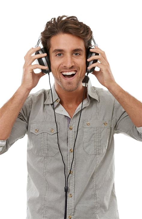 I Love This Song Portrait Of A Handsome Young Man Listening To Music