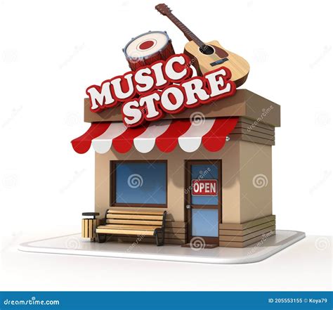 Music Store Shop Front 3d Rendering Stock Illustration Illustration