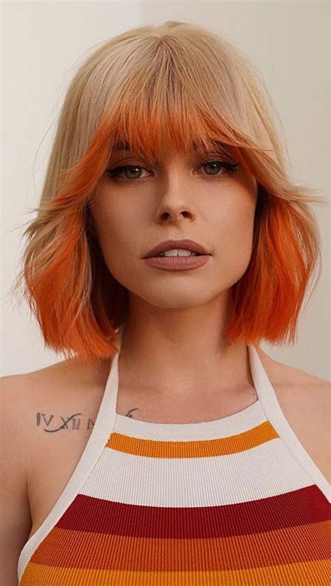 19 two tone hair color ideas for brunettes two tone hair blonde and brown hair color orange