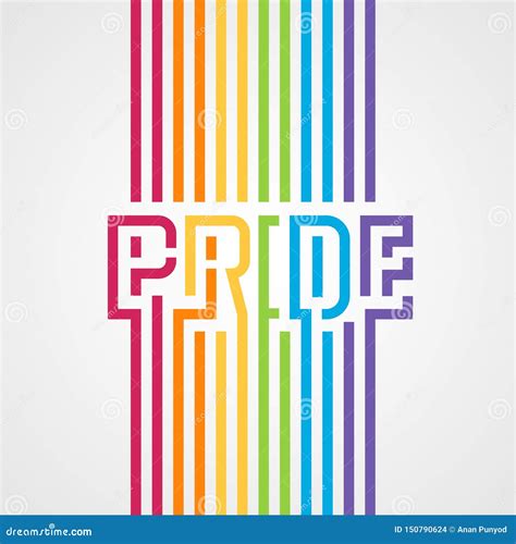 Lgbtq Pride Typography Text With Abstract Line Vertical Vector Art