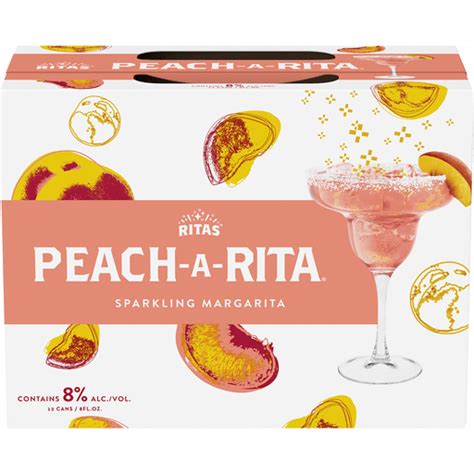 Ritas Peach A Rita Peach Sparkling Margarita 12 Pack 8 Fl Oz Cans 8