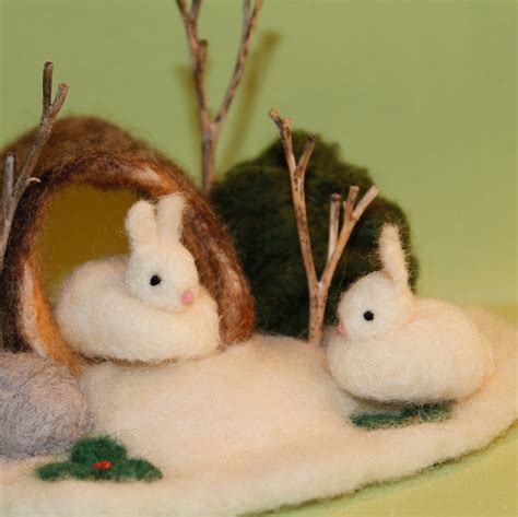 Enchanteddolls On Winter Snow Bunnies In A Log