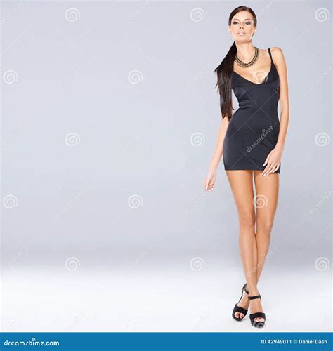Brunette Woman Standing Isolated Stock Image Image Of Color Healthy