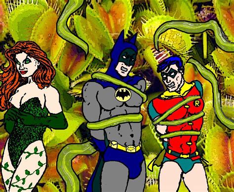 Batman And Robin Trapped By Poison Ivy By Holybearhug On