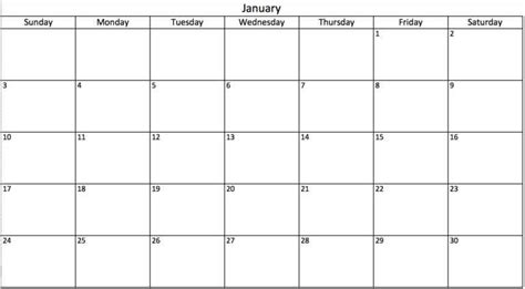 Monthly Calendar Excel Template Printable Month Calendar Inside Blank