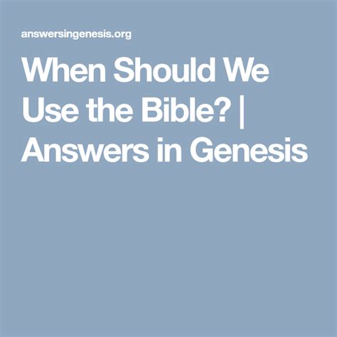 when should we use the bible answers in genesis hot sex picture