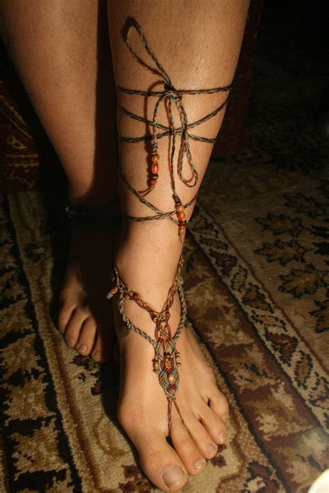 Barefoot Sandal Macrame Indian Love By Open0your0wings On Etsy ₪11000