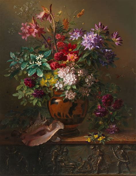 Georgius Jacobus Johannes Van Os Still Life With Flowers In A Greek
