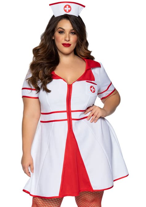 Clothing Shoes And Accessories Fashion 14 16 18 20 L Xl Xxl Red White Naughty Nurse Fancy Dress