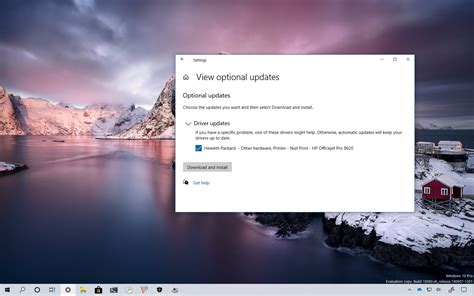 Windows 10 20h1 添加“可选更新”设置