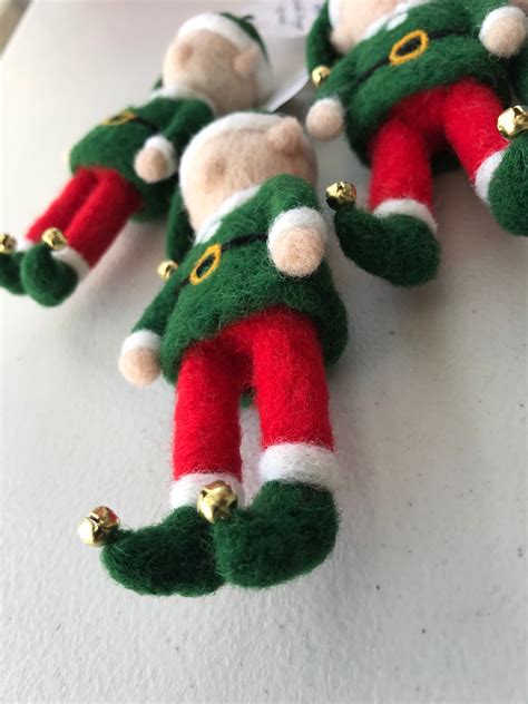 Needle Felted Elf Christmas Decoration Wool Sculpture Festive Decor