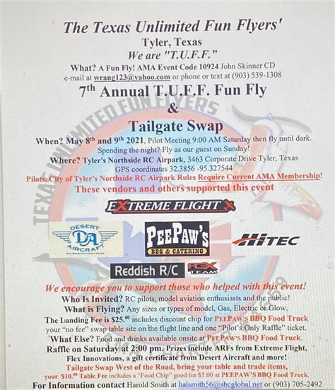 The Texas Unlimited Fun Flyers Fun Fly And Swap Meet Official Ama