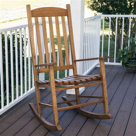 Mainstays Outdoor Wood Slat Rocking Chair Walmart Com