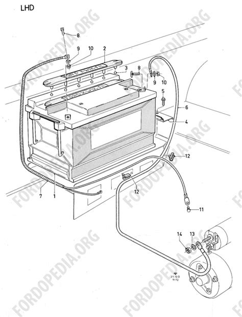 Ford Consul Granada MkI 1972 1975 Parts List J1 10 Battery LHD Fordopedia Org