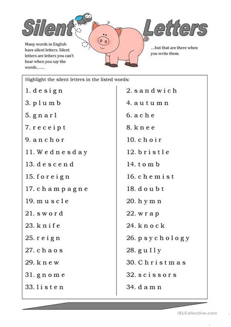 Silent letters cause difficulties for esl learners because they make the spelling of words different from their pronunciation. Silent Letters worksheet - Free ESL printable worksheets ...
