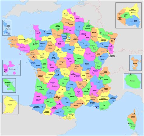 Carte Des Départements De France Arts Et Voyages