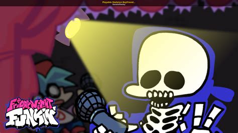 Playable Skeleton Boyfriend Gameover Screen Friday Night Funkin Mods