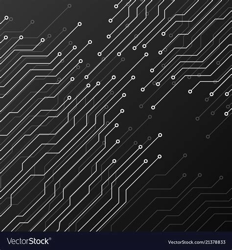 Circuit Board On Black Background Royalty Free Vector Image