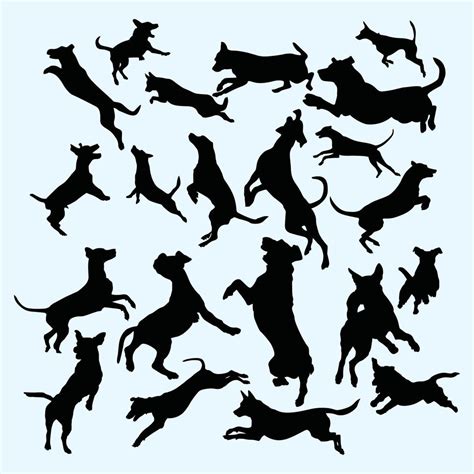 Jumping Dogs Silhouette Art 10570881 Vector Art At Vecteezy