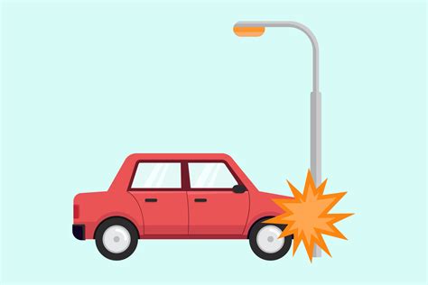 Car Accident Vector Design Illustration Car Hit A Utility Pole
