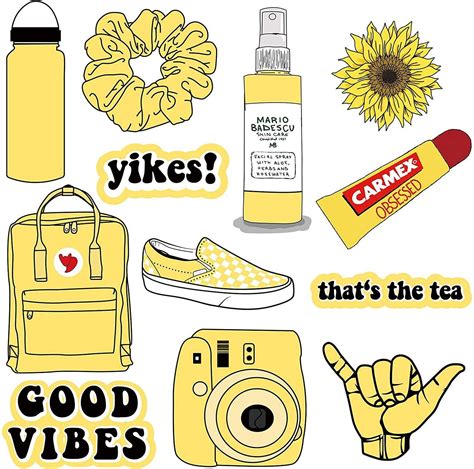 Yellow Vsco Stickersabout 10 Homemade Stickers Cute Laptop Stickers
