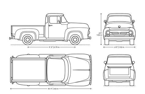 Ford Pickup Truck Blueprints Free Outlines