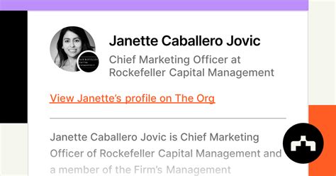 Janette Caballero Jovic Chief Marketing Officer At Rockefeller Capital Management The Org