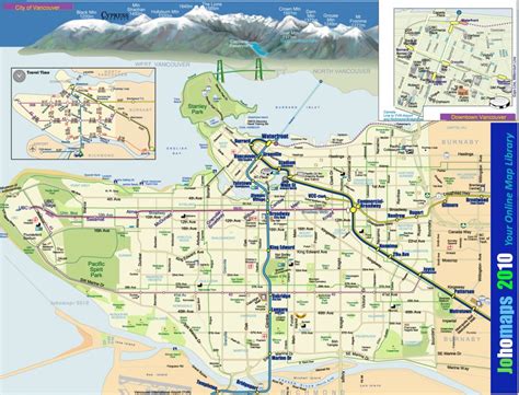 Maps Of Vancouver Johomaps With Printable Map Of Vancouver